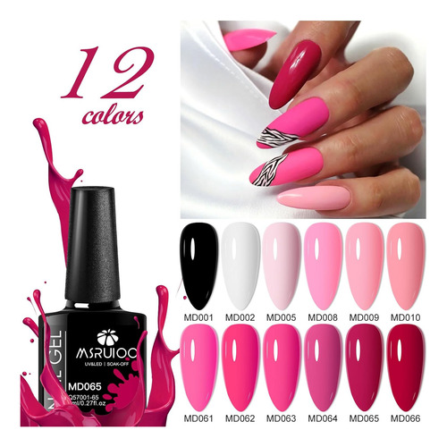 Juego De Esmaltes De Uñas De Gel, 12 Piezas, Kit De Esmalte