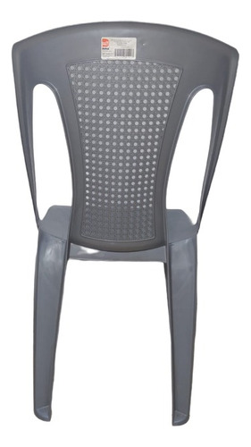 12 Sillas Apilables De Plástico Plastico Gris Gris