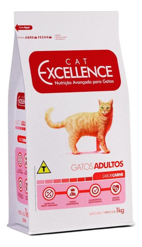Ração Seca Cat Excellence Carne Para Gatos Adultos 1kg