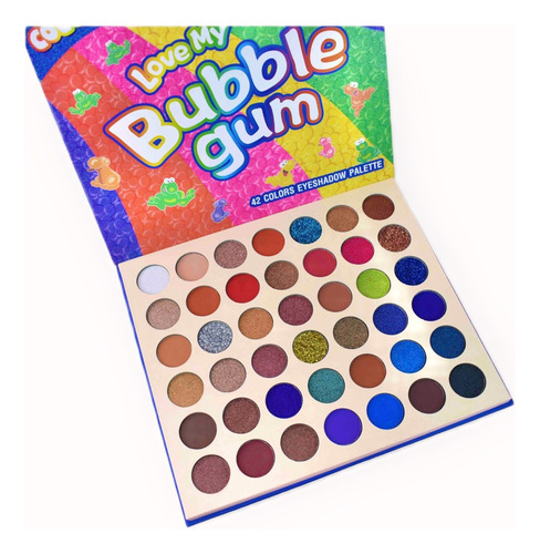 Paleta Petaca De Sombras Bubble Gum 42 Colores Matte Glitter