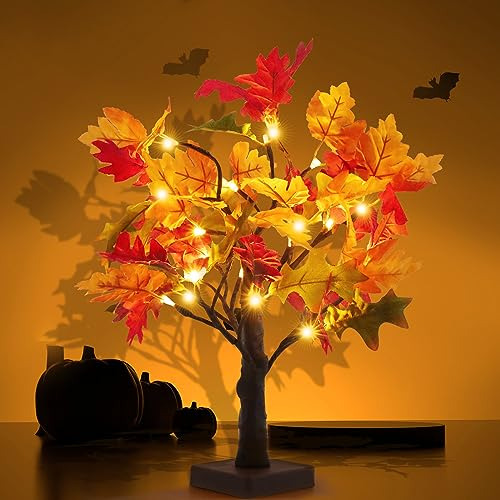 Árbol De Otoño Iluminado 24 Led, Decoración De Mesa ...