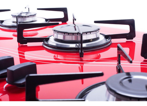 Kit Safanelli Coifa 90 Cm + Forno Embutir + Cooktop 5 Bocas Cores Cor Vermelho 127v