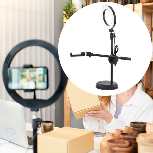 Ring Light Com Tripé-suporte Ajustável 360°para Vídeos E