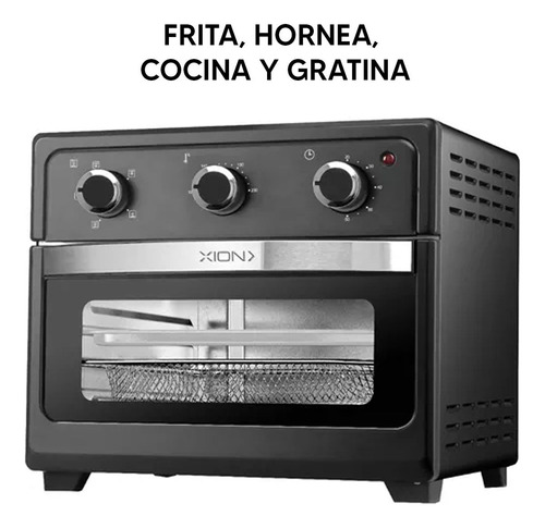 Horno Multifuncion Xion Con Air Fryer 22lts Negro Dimm