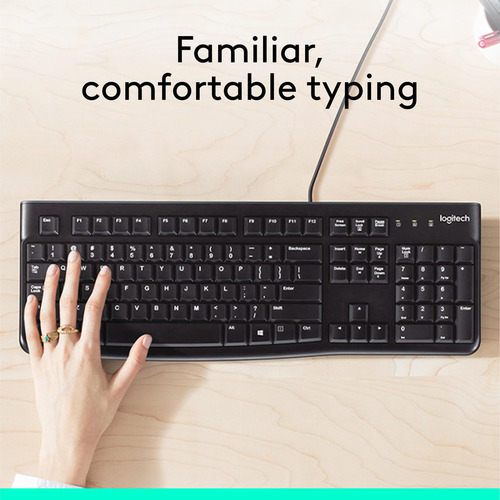 Teclado Logitech K120 Con Cable Para Windows, Tamaño Complet