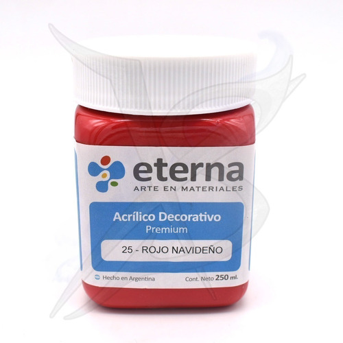 Imagen 1 de 6 de Acrilico - Eterna 250 Cc Rojo Navideño - Xion Store