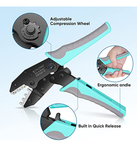 Crimping Tool For Heat Shrink Connectors - Ratcheting W...