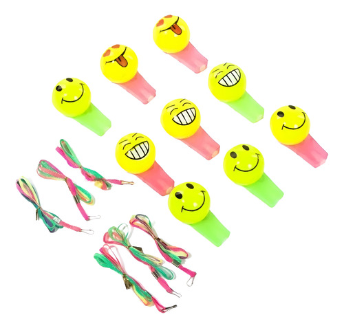 Pack De Silbatos Led Por 10 Unidades Cotillon Luminoso