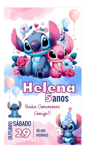 Convite Digital Escolha O Seu Envio Imediato Lilo E Stitch