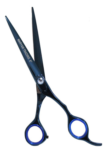 Tesoura Curva 8' Titânio Profissional Azul Pet Cabelo Tosa