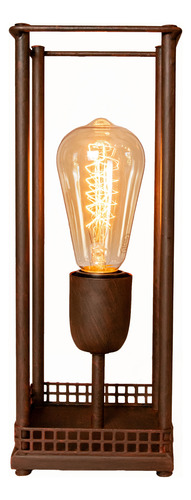 Velador Luz Del Sur Liura - 30 Cm, Diseño Moderno Oxido