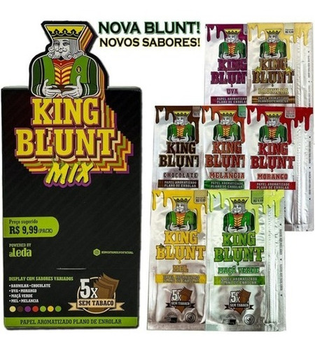 Caixa De King Paper Blunt Mix - Com 25 Packs