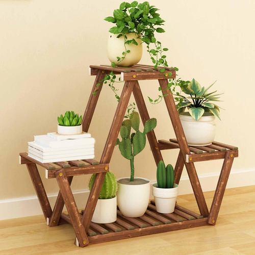 Soporte De Madera Para , Expositor De Flores, Rústico,