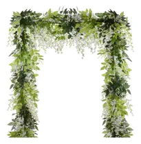 Comprar 5 Guirnaldas De Glicinas Blancas Artificiales