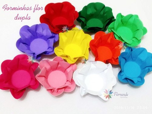 100 Forminhas Doces Flor Dupla Papel Casamento Aniversário