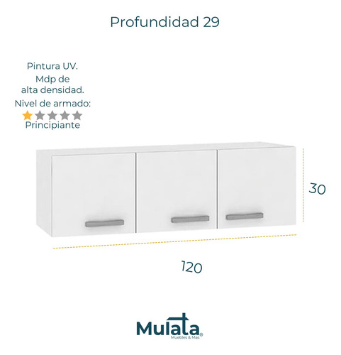 Kit De Cocina Bajo Mesada Tres Cajones Aereo Tres Puertas