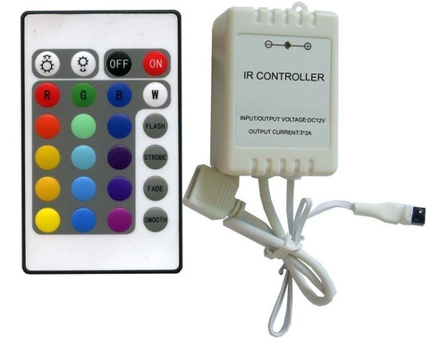 2 Controle Remoto Controladora Para Fita Ultra Led Rgb 5050