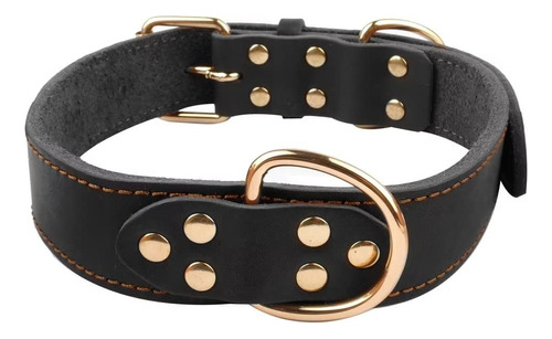 Collar De Cuero Genuino Suave Para Perros Medianos Y Grandes