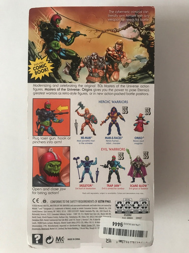 Trapjaw Motu Origins Trap Jaw Mandibula Retro Unpunched Card (Usado)