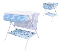 Comprar Bañera Para Bebes Maxi De 0 A + Ebaby Con Cambiador Niveles Color Celeste Bañera Con Cambiador