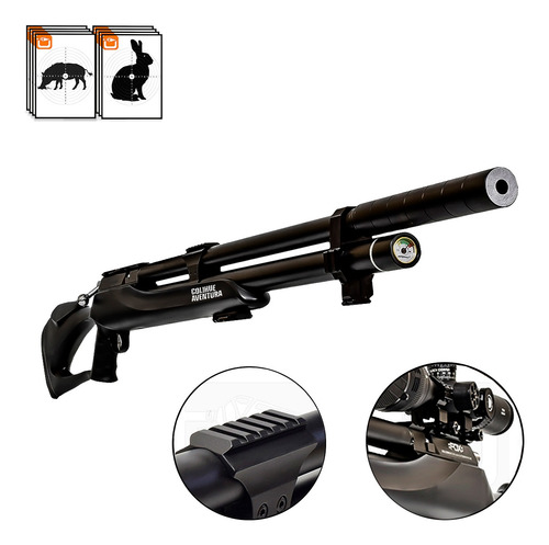 Rifle Pcp Fox M25 Big Bore Cal. 7,62mm/9mm Plus/rex Sin Regulador 9 Mm