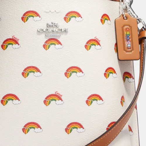 Molly en cuir verni top rainbow