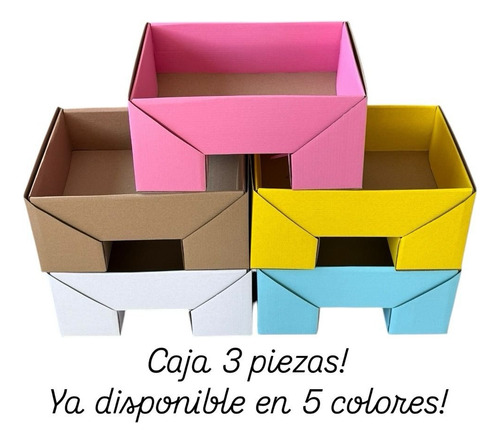 5 Cajas De Regalo Desayuno Sorpresa 35x25x11 Cm Kraft