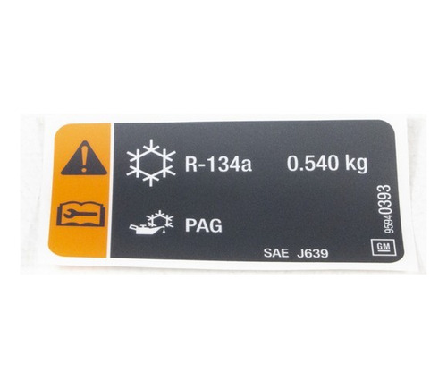 Etiqueta Carga Refrigeracion A/a Gm 95940393