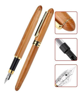 2 en 1 pluma de bambú roja pluma Rotatable caja de bolígrafo Pen