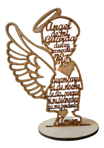 Centro De Mesa Angel De Mi Guarda Mdf3mm30cm Alto(pqt 15 Pz)