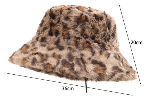 Sombrero De Pescador De Felpa Con Estampado De Leopardo Para