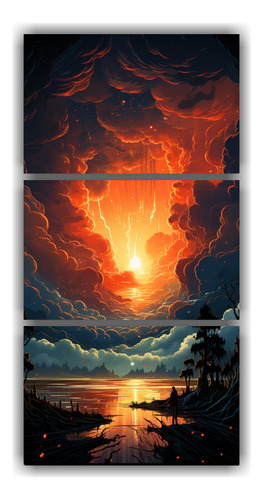 60x120cm Cuadro Tormenta De Colores Armoniosos En Oferta