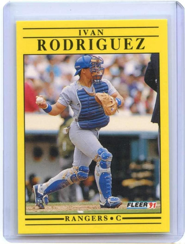 Ivan Rodriguez Rookie Card 1991 Fleer Update U62 Texas Range