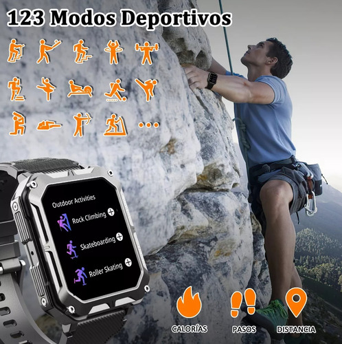 Reloj Inteligente Smart Watch Táctico Llamadas Asistente Voz