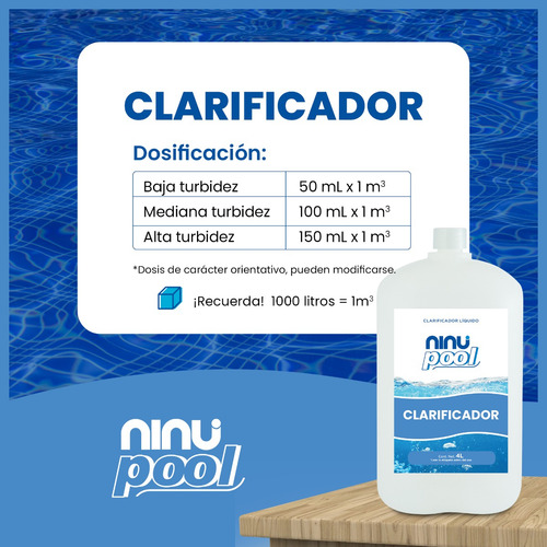 Clarificador Liquido Para Alberca Piscina Ninu 4 Litros