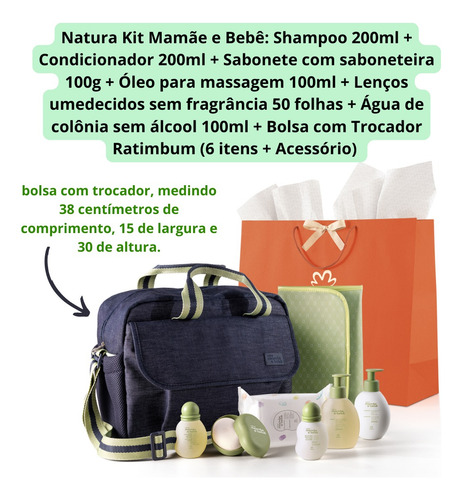 Presente Natura Mamãe E Bebê Bolsa Colonia Trocador 8 Itens