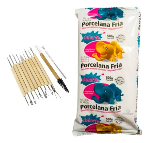 Porcelana Delarte + 11 Herramientas Blanco