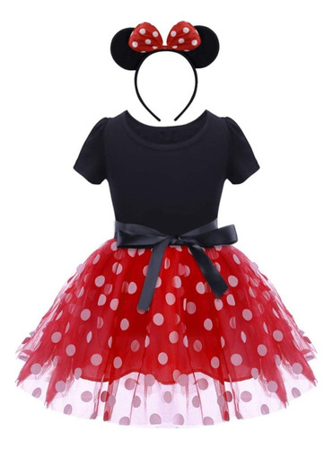 Lindo Vestido De Minnie Para Niña, Ropa De Cosplay