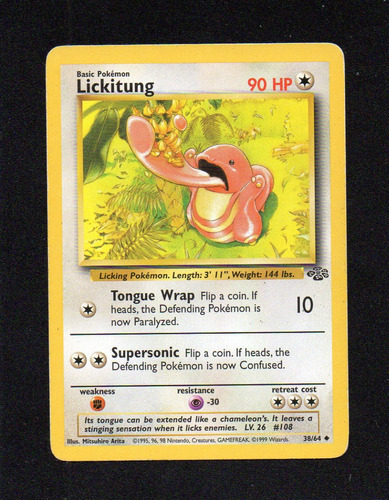 Carta Pokemon Tcg, Lickitung, Rara 38/64, Mira !!!