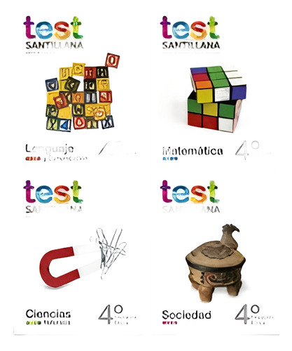 Kit Test 4 Básico (textos: Lenguaje, Matemática, Cs. Natural