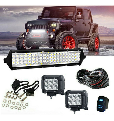 Kit Barra Led 12 Soportes Faros Para Jeep Wrangler Jl 18-19