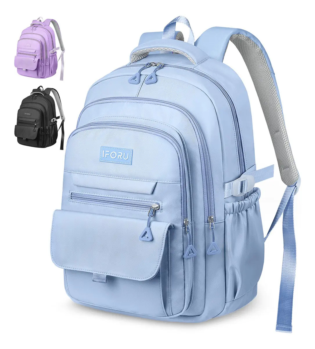 Mochila IFORU Antirrobo 40L para Laptop 16" Azul Impermeable