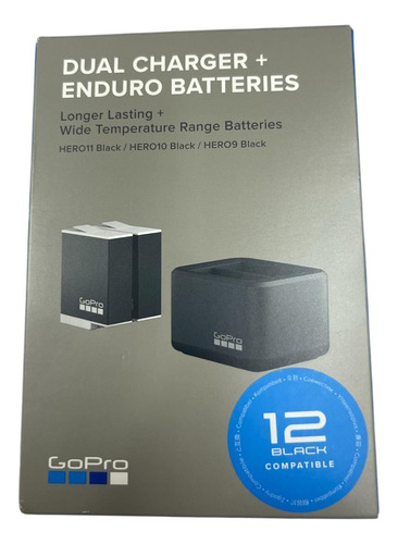 Bat-eria Gopro Enduro Hero 12/11 Original 2+1 Carregad Duplo