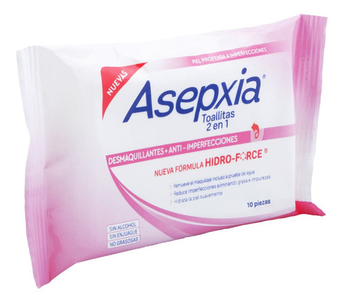 Imagen 3 de 4 de Toallitas Desmaquillantes Asepxia 10 Piezas Genomma Lab
