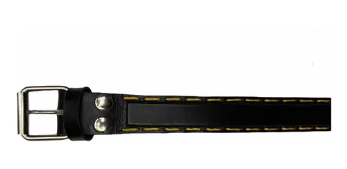 Cinturon De Piel Con Costura Amarilla Dr. Martens Lomas Verd