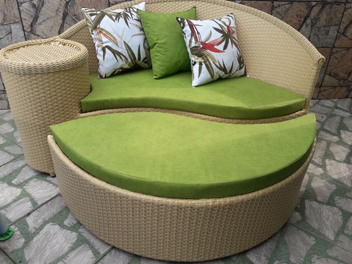 Sofá Chaise Dubai 1.60 Cm Fibra Sintética Vime Varanda