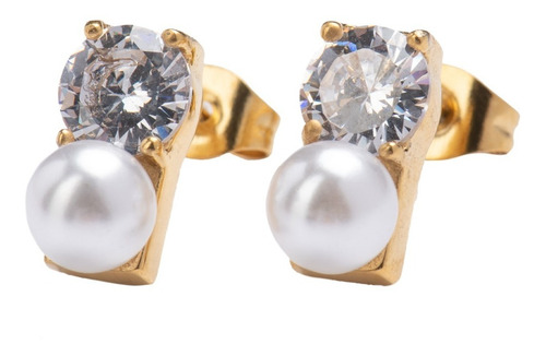 Aretes Mujer Perlas Joyería Acero Inoxidable Luckyly