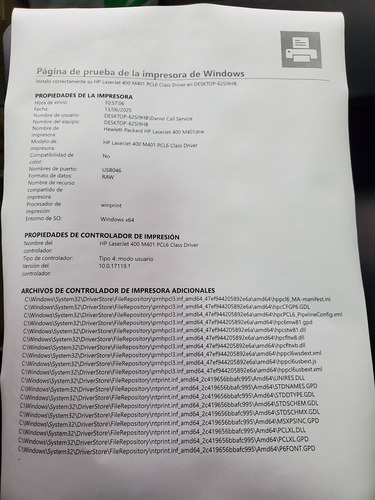 Impresora Laser Hp Laserjet Pro M401dne Impecable Negro (Usado)