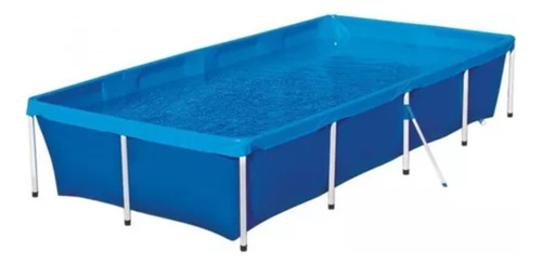 Piscina estrutural retangular Mor Piscina 3000l standart mor pvc estruturada azul com capacidade de 3000 litros de 3.2m de comprimento x 2.32m de largura de 0 " de diâmetro  azul design lisa