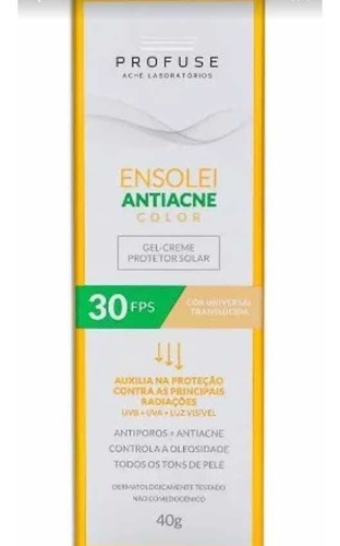 Protetor Solar Profuse Antiacne Fps 30 40g Translúcido